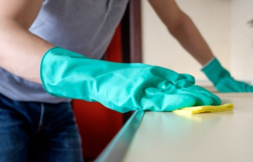 Upholstery cleaning process for a fabric sofa in Chelsea